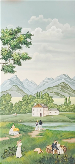 歐美風格的手繪墻紙。（受訪者供圖）