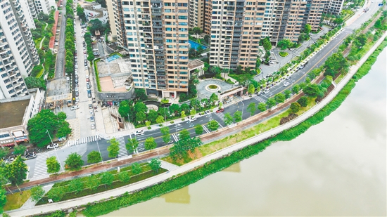 實(shí)施改造工程后，桂香路變?yōu)殡p向兩車道，并鋪上瀝青罩面，讓車輛通行更加順暢。