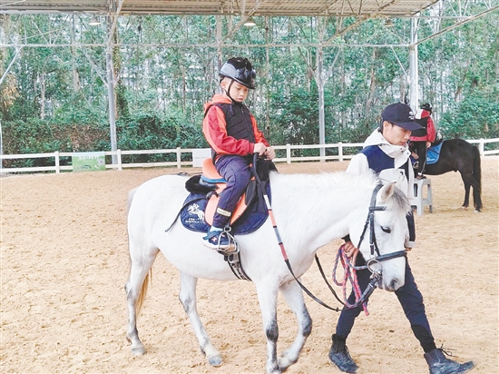 孩子們在騎馬體驗中認識“馬的語言”和“人的禮儀”。