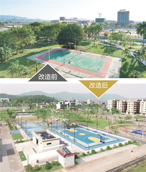 改造后的文化廣場(chǎng)以開(kāi)闊的圓形舞臺(tái)為核心，搭配錯(cuò)落有致的綠化景觀與休閑步道，形成兼具儀式感與生態(tài)感的活動(dòng)空間。