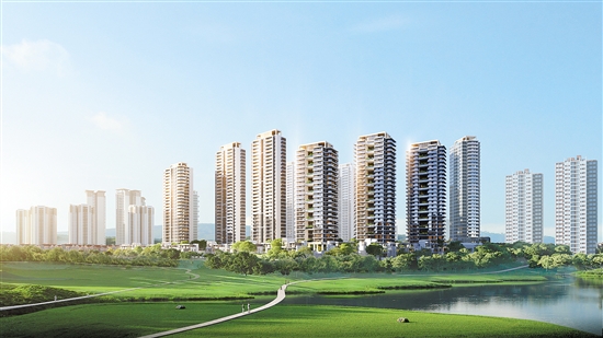 江發(fā)·翡翠觀瀾效果圖。僅為示意，以最終審批為準。